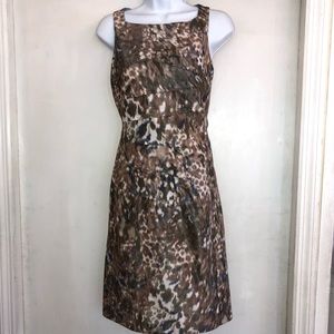 PERUVIAN CONNECTION Abstract Leopard Sheath Dress